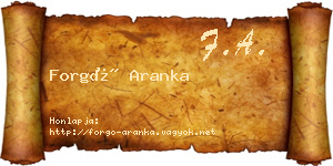 Forgó Aranka névjegykártya