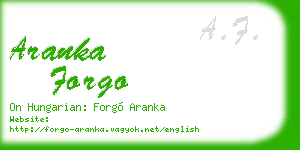 aranka forgo business card
